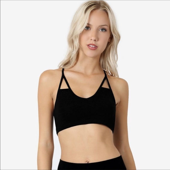 Navy Cross Back Bralette - Picture 3 of 7